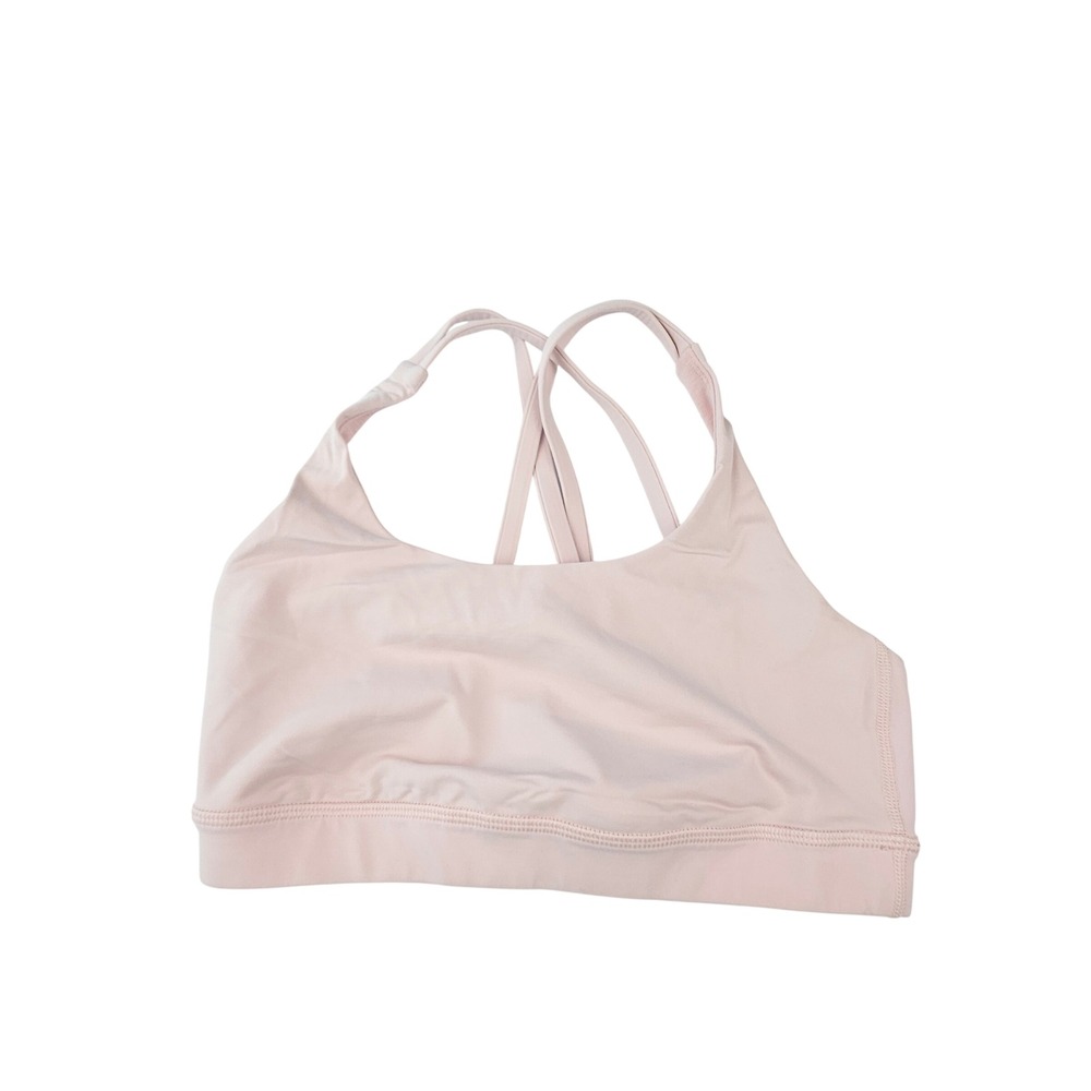 Lululemon Energy Bra Light Support Strappy Back Pink Size 6 W7876S